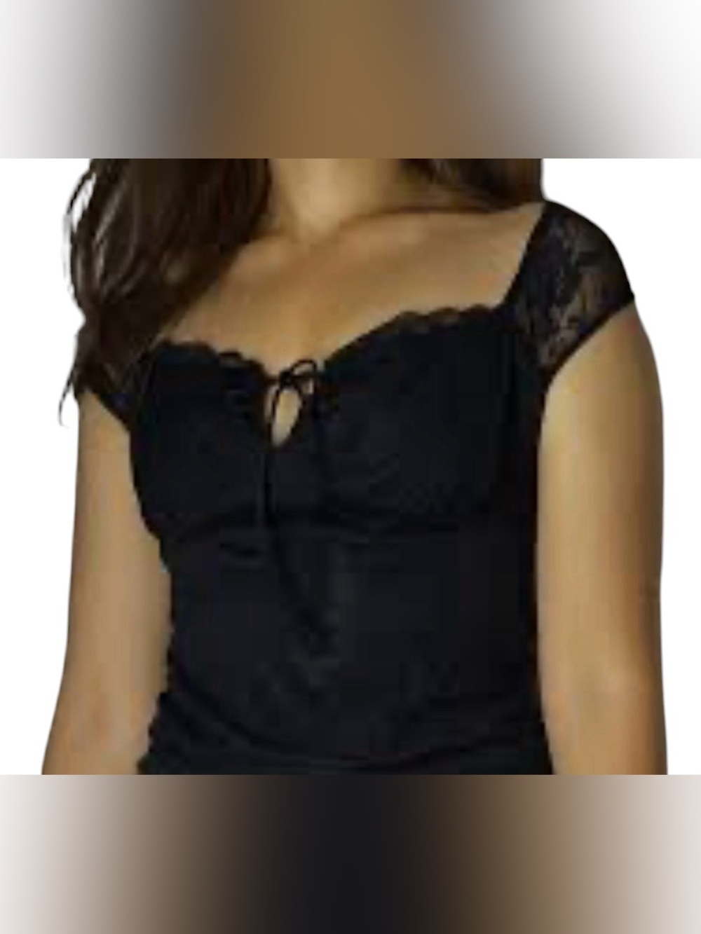 Current Mood Black Lace Bustier Bralette Crop Top XXL